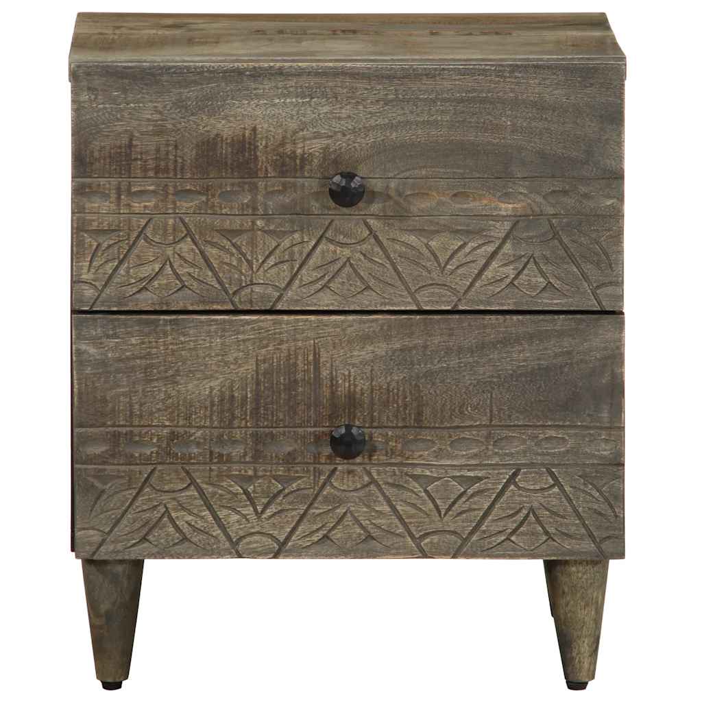 Noćni ormarići 2 kom svijetlo sivi 40x33x46 cm Puno drvo Mango