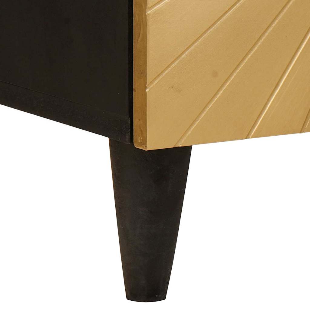 Noćni ormar Crna i zlatna 40 x 33 x 46 cm Konstruirano drvo