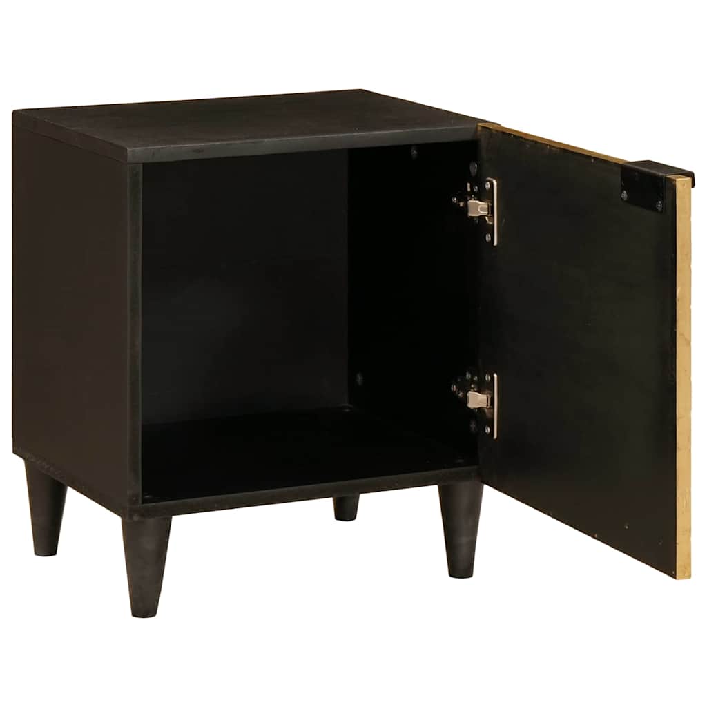 Noćni ormar Crna i zlatna 40 x 33 x 46 cm Konstruirano drvo