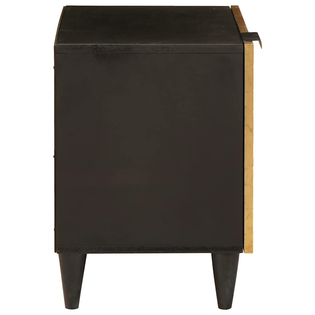 Noćni ormar Crna i zlatna 40 x 33 x 46 cm Konstruirano drvo