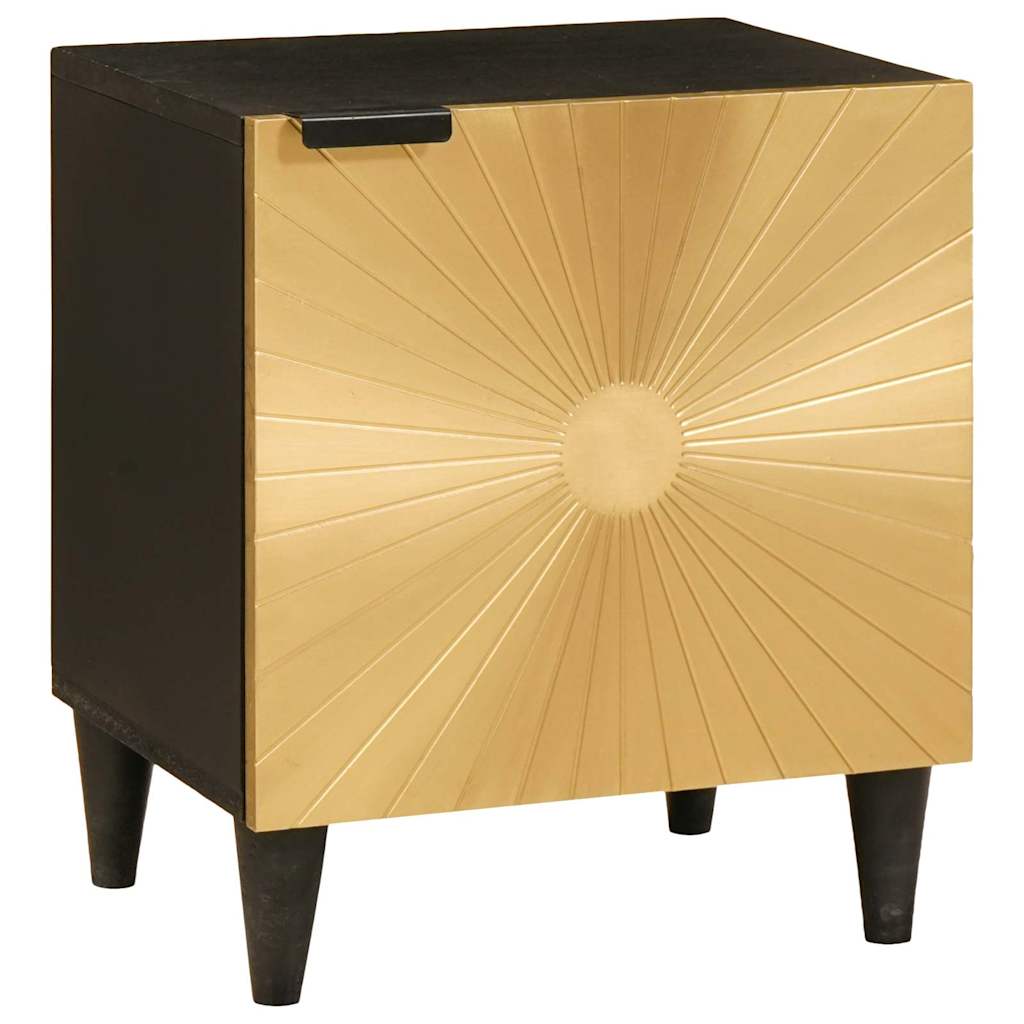 Noćni ormar 2 pcs Crna i zlatna 40 x 33 x 46 cm