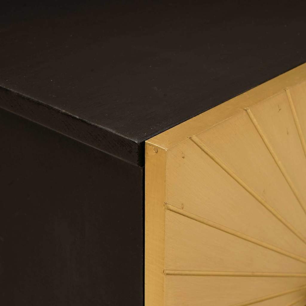 Noćni ormar 2 pcs Crna i zlatna 40 x 33 x 46 cm