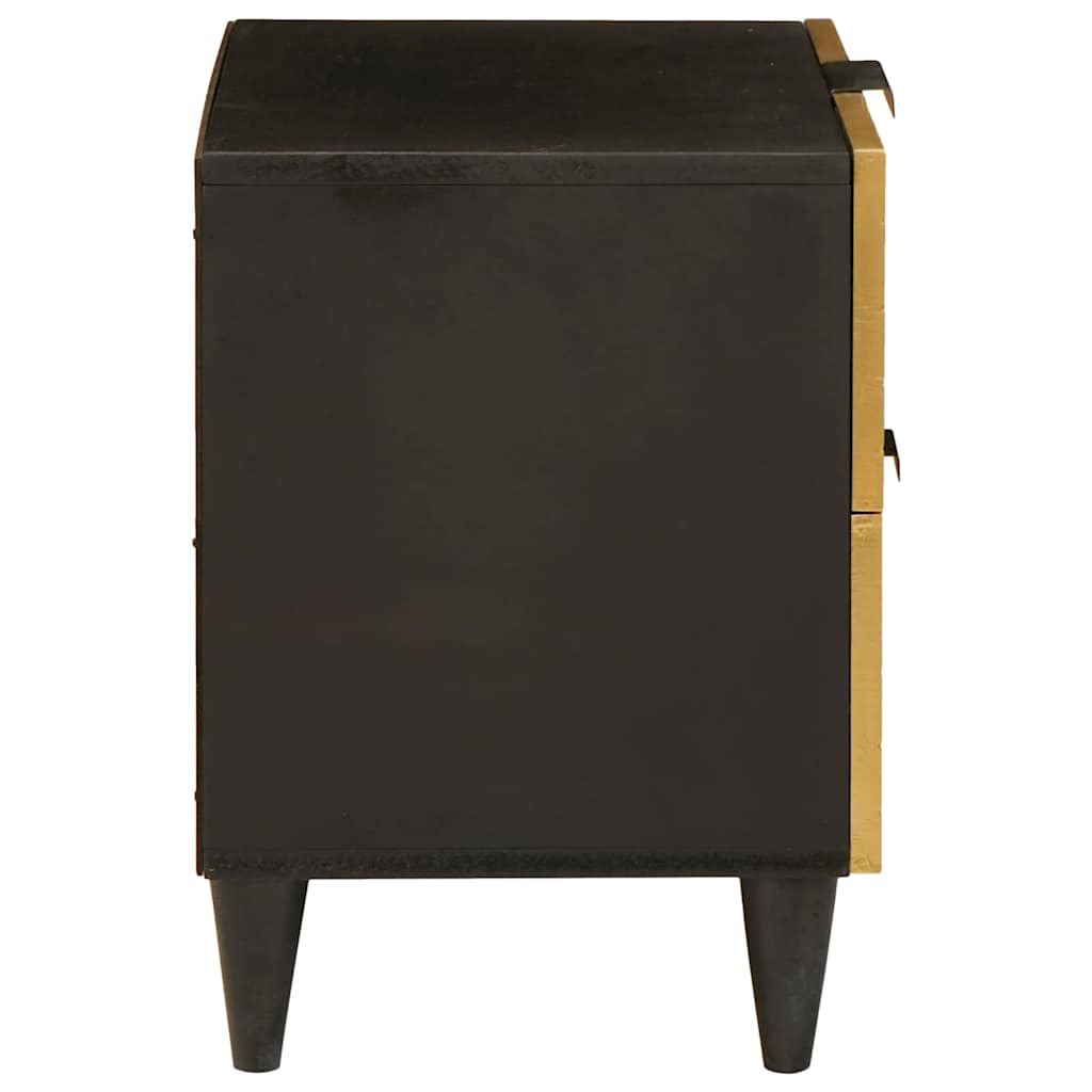 Noćni ormar 2 pcs Crna i zlatna 40 x 33 x 46 cm