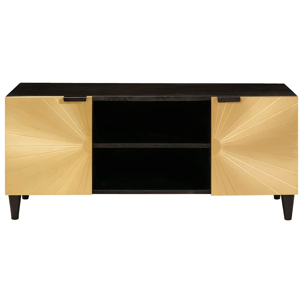 TV ormar Crna i zlatna 105 x 33 x 46 cm Konstruirano drvo