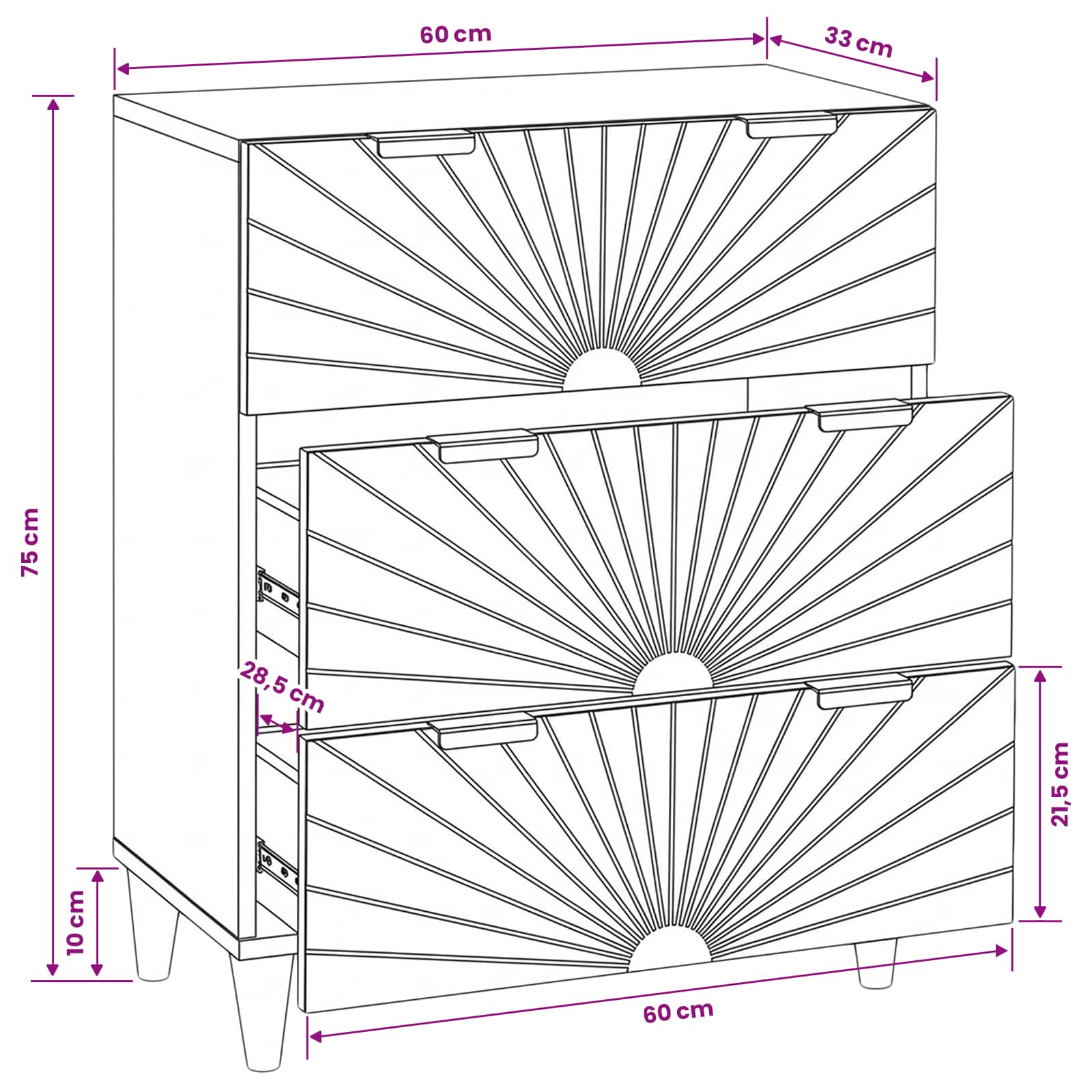 Kreveta Crna i zlatna 60 x 33 x 75 cm Čvrsto drvo manga