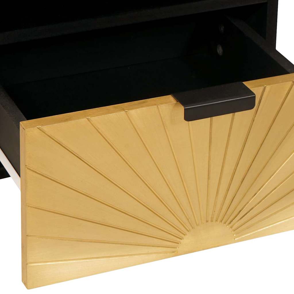 Noćni ormar 2 pcs Crna i zlatna 40 x 33 x 46 cm