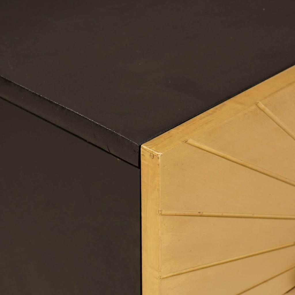 Noćni ormarić Crna i zlatna 50 x 33 x 60 cm Konstruirano drvo