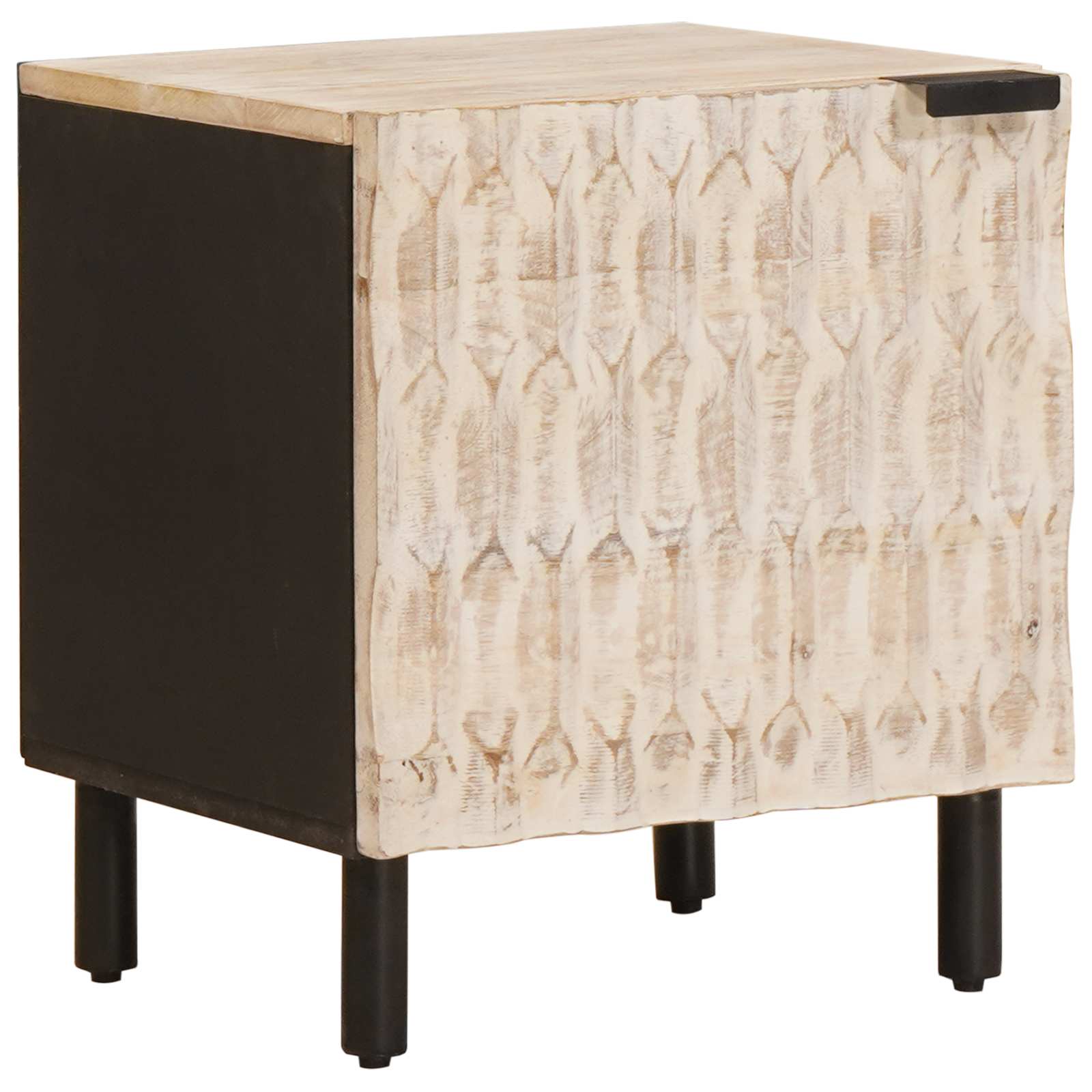Noćni ormar 2 pcs Bijelo 40 x 33 x 46 cm Čvrsto drvo manga