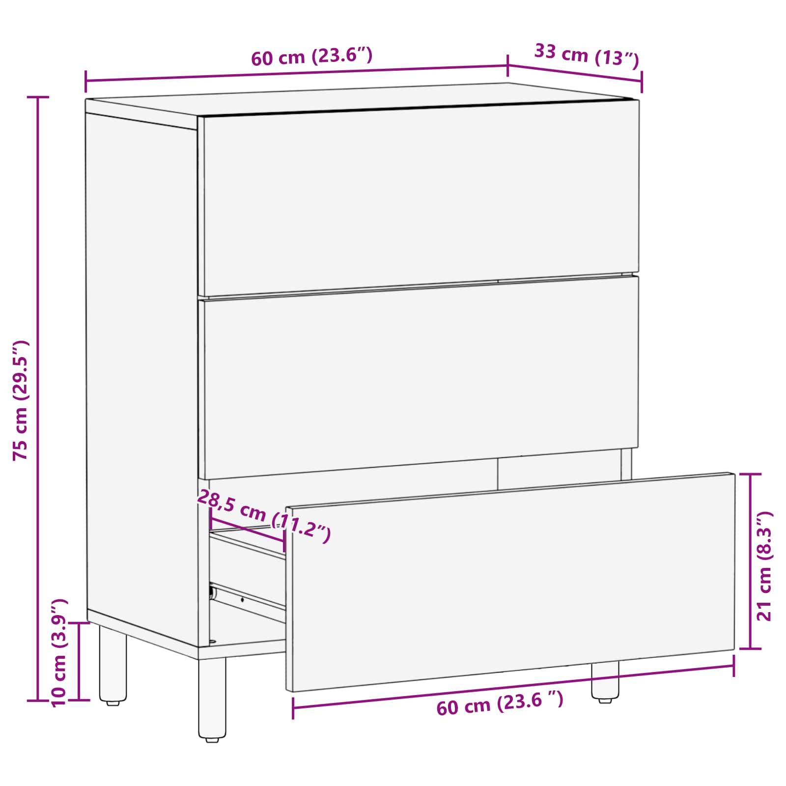 Kreveta Finš bijelog pranja 60 x 33 x 75 cm Čvrsto drvo manga