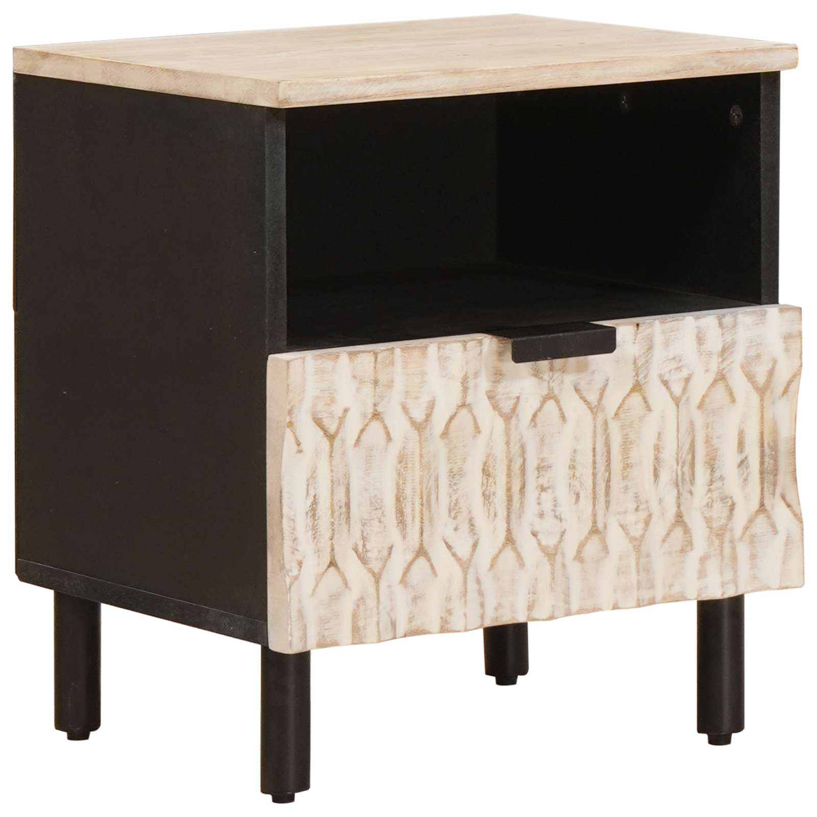 Noćni ormar 2 pcs Bijelo 40 x 33 x 46 cm Čvrsto drvo manga