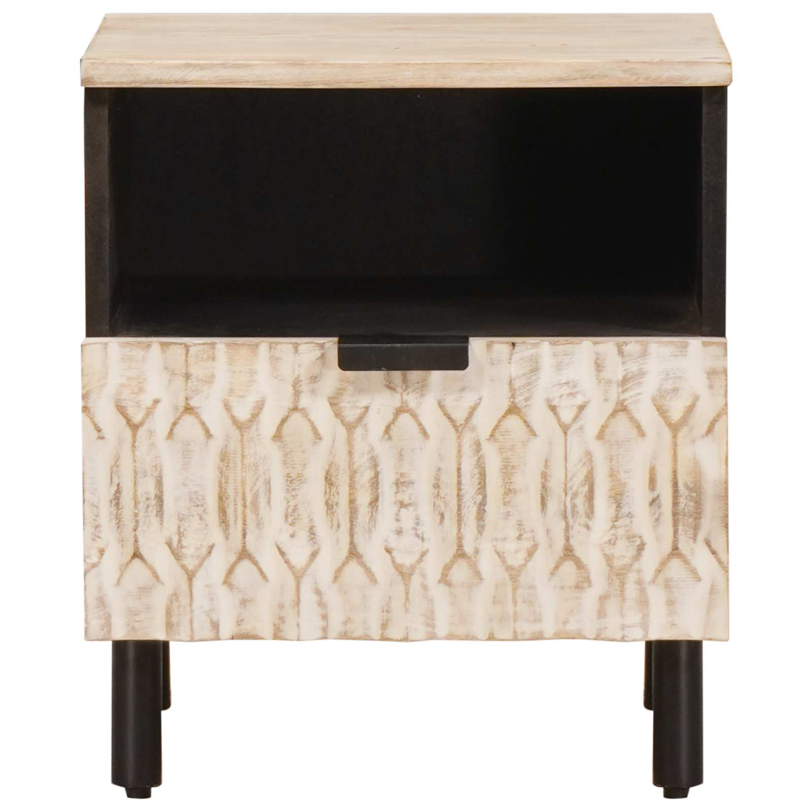 Noćni ormar 2 pcs Bijelo 40 x 33 x 46 cm Čvrsto drvo manga