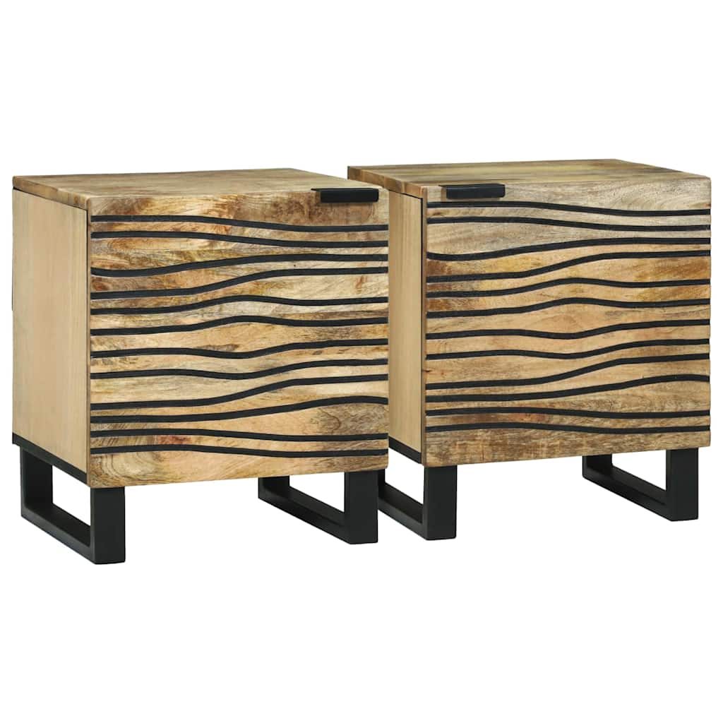 Noćni ormar 2 pcs Prirodna 40 x 33 x 46 cm Konstruirano drvo