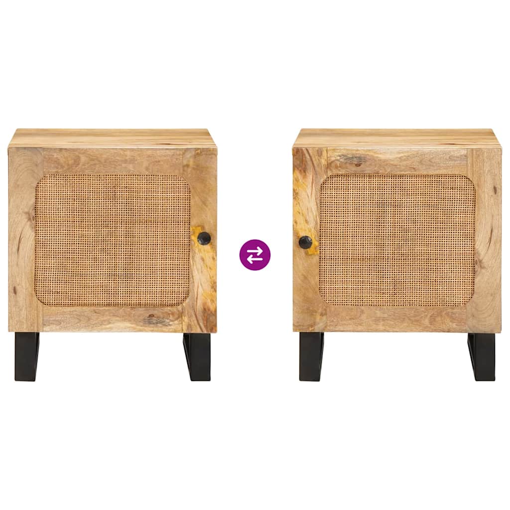 Noćni ormar 2 pcs Prirodna 40 x 33 x 46 cm