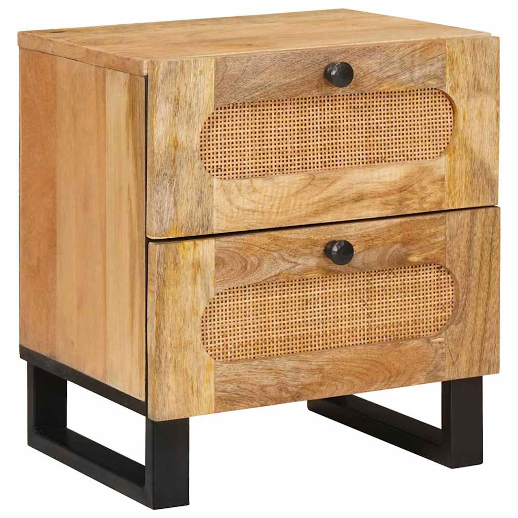 Noćni ormar 2 pcs Prirodna 40 x 33 x 46 cm Čvrsto drvo manga