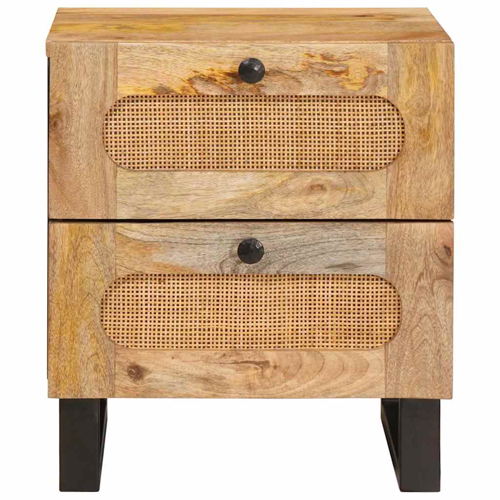 Noćni ormar 2 pcs Prirodna 40 x 33 x 46 cm Čvrsto drvo manga