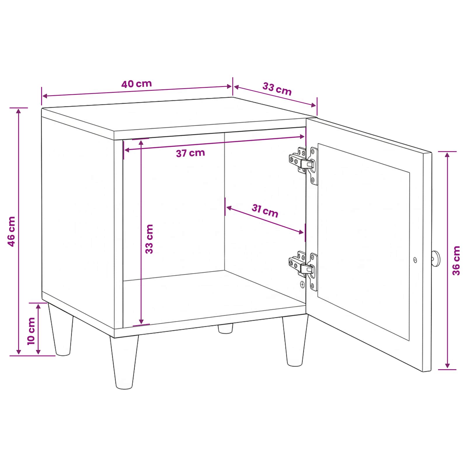 Noćni ormar 2 pcs Bijela 80 x 50 x 40 cm Konstruirano drvo