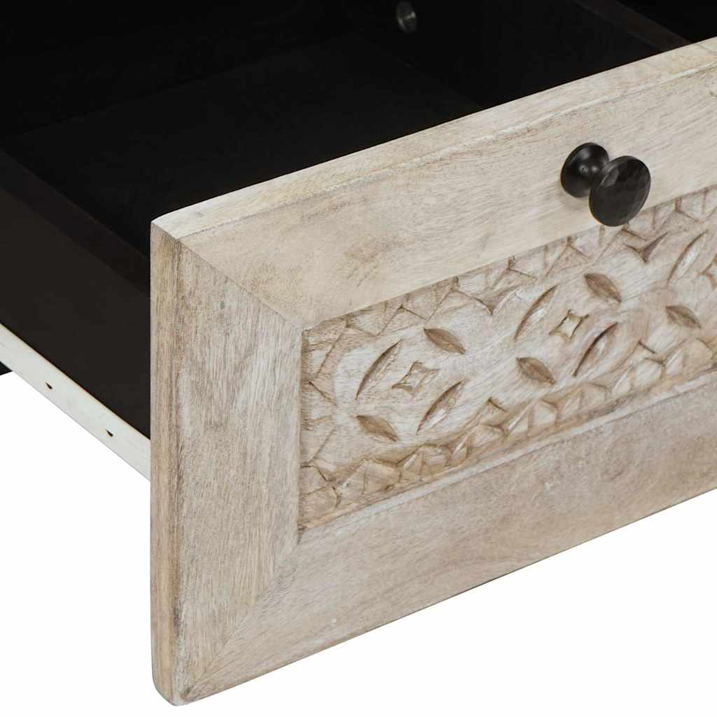 TV ormar Bjeli izbijeljeni 100 x 33 x 46 cm Čvrsto drvo manga
