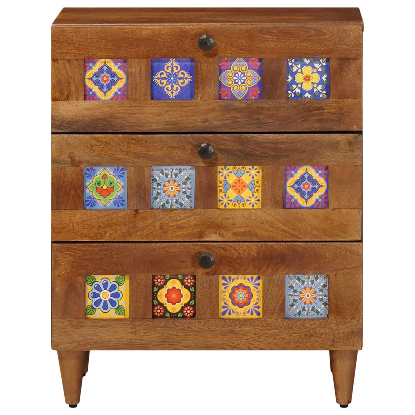 Noćni ormar s ladicama Smeđa 50 x 33 x 62 cm Čvrsto drvo manga
