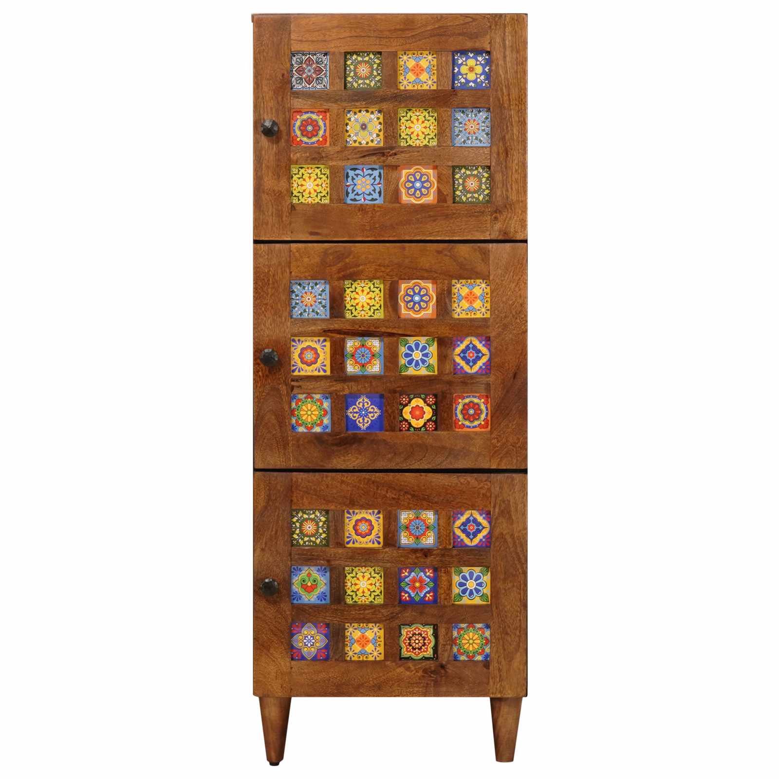 Highboard s pohranom Orah 40 x 33 x 110 cm Čvrsto drvo manga