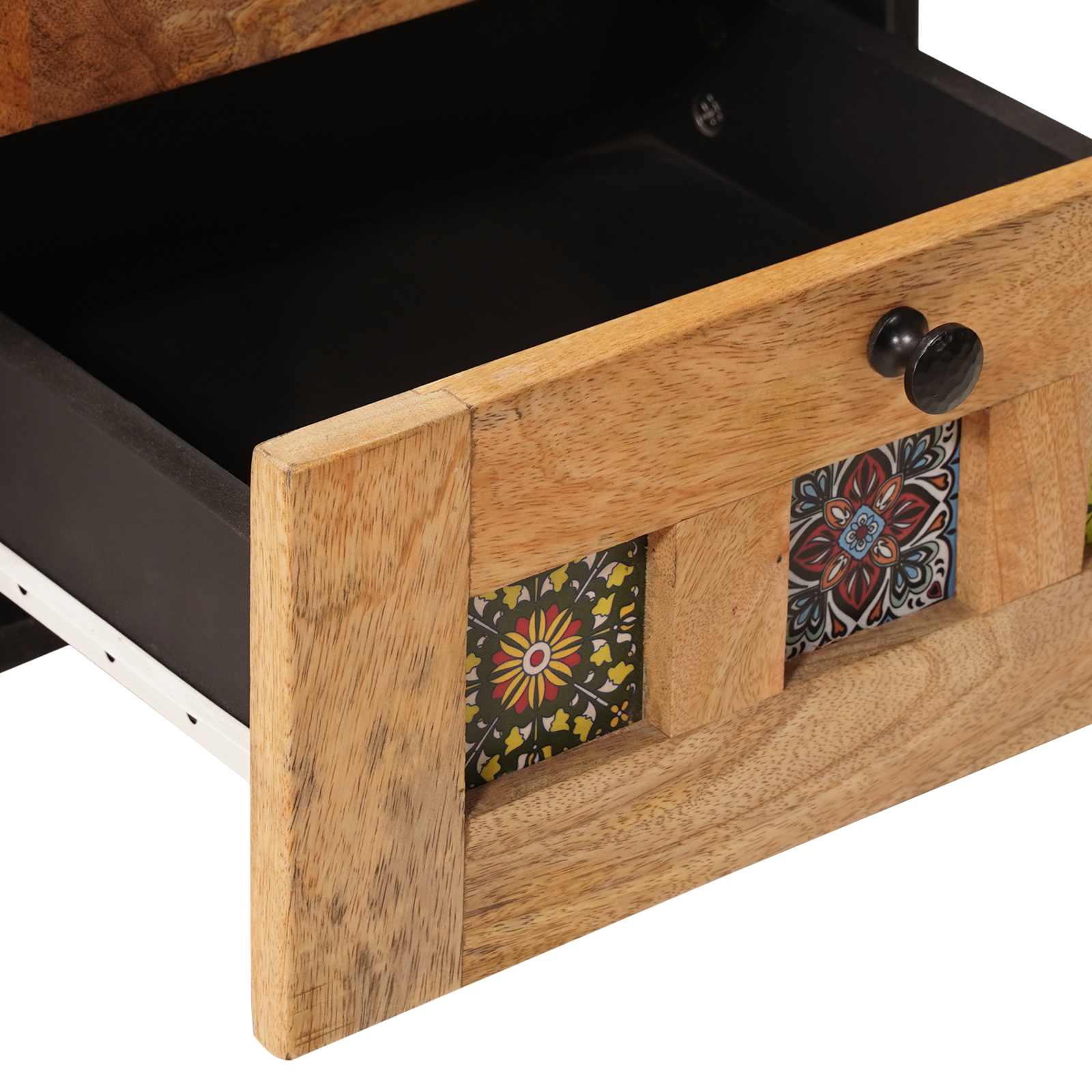 Noćni ormar 2 pcs Prirodna 40 x 33 x 46 cm Čvrsto drvo manga