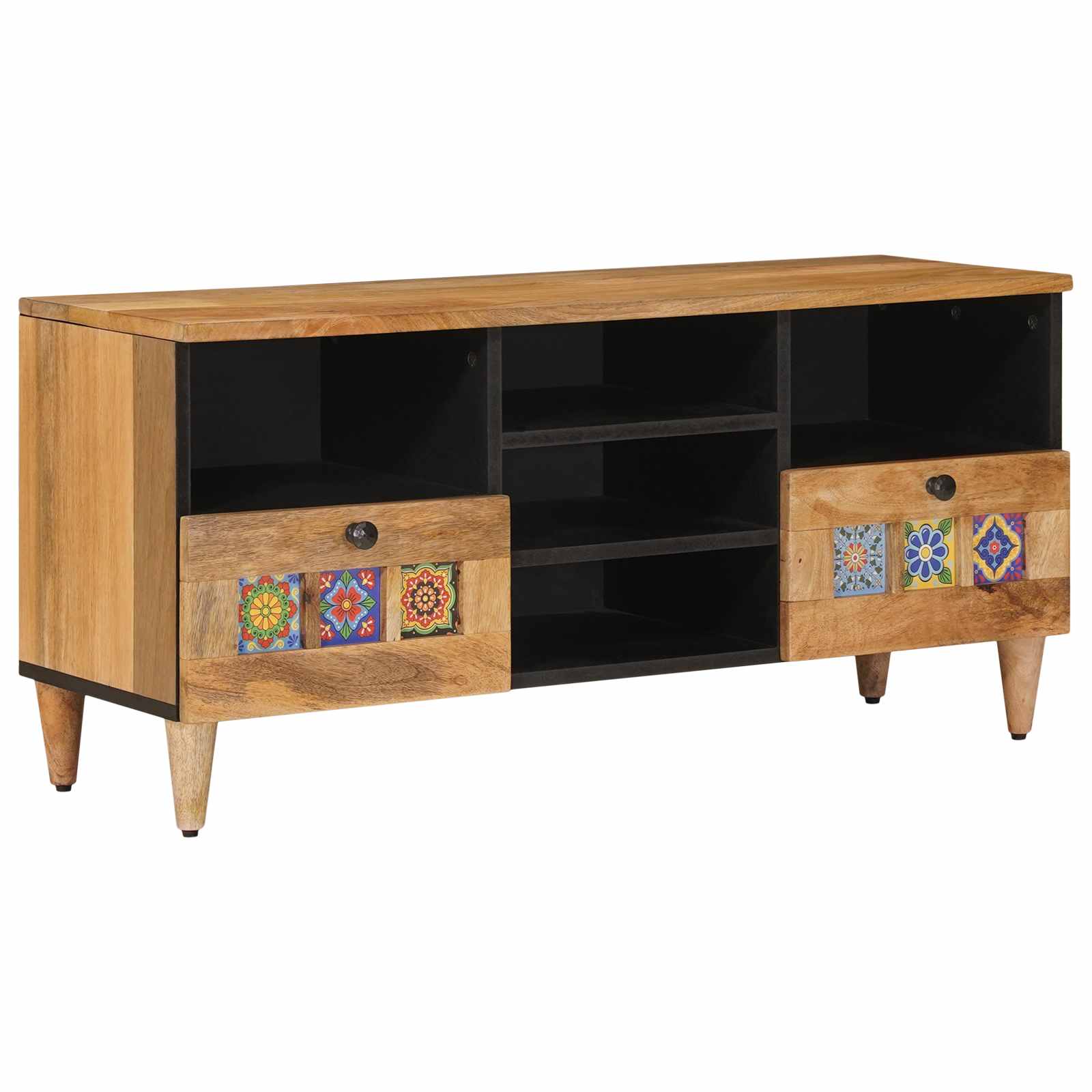 TV ormar s ladicama Prirodna 100 x 33 x 46 cm Čvrsto drvo manga