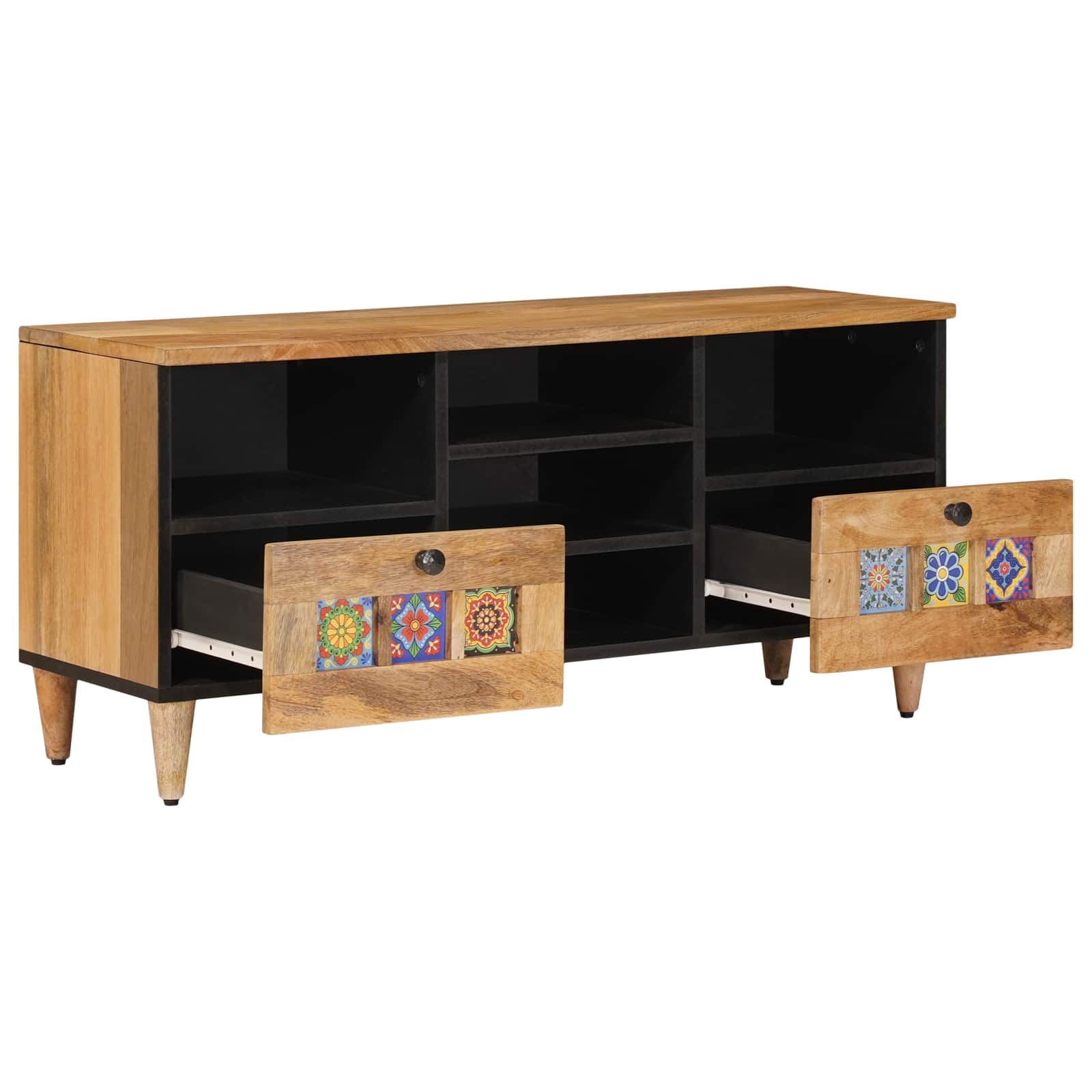 TV ormar s ladicama Prirodna 100 x 33 x 46 cm Čvrsto drvo manga