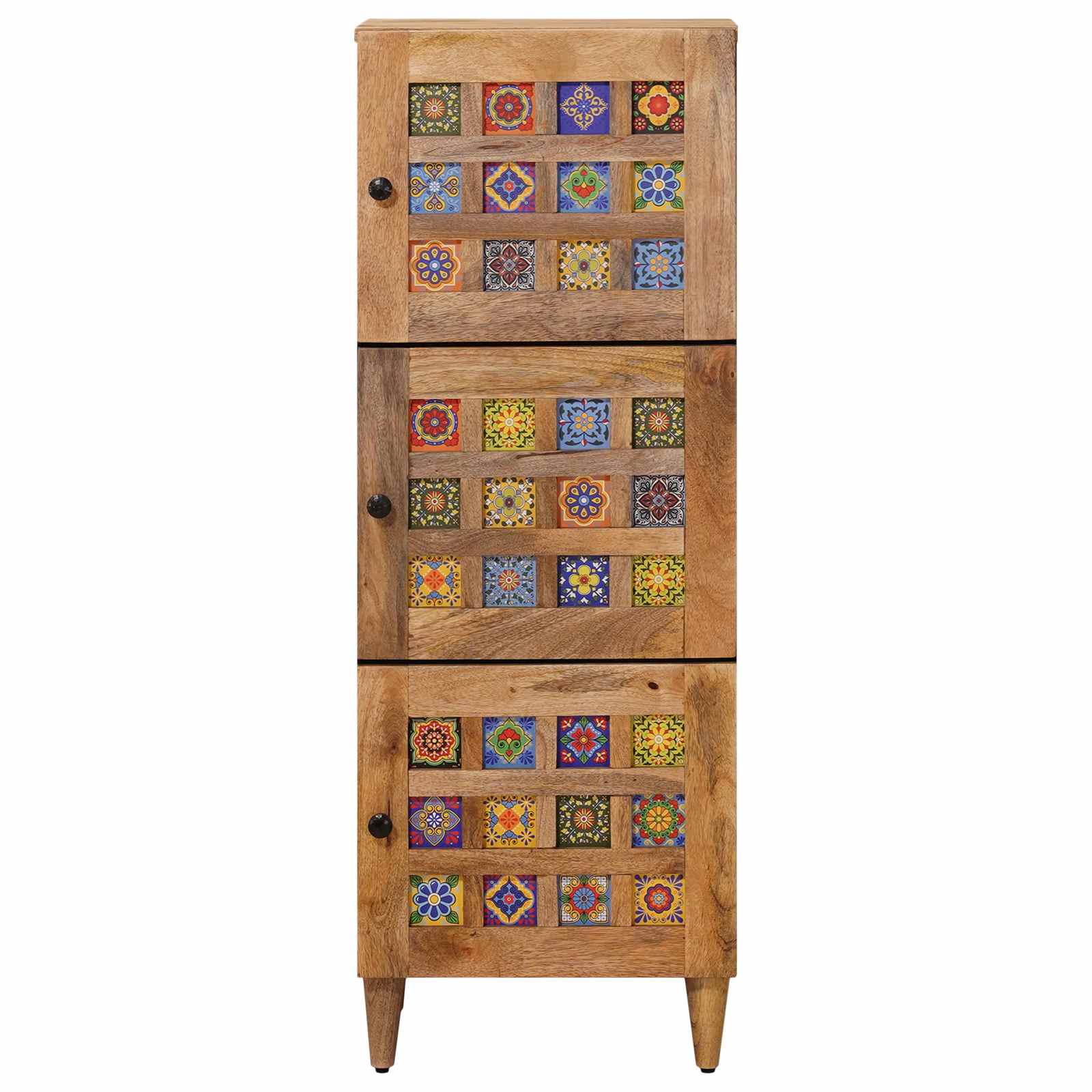 Highboard s vratima Prirodna 40 x 33 x 110 cm Čvrsto drvo manga