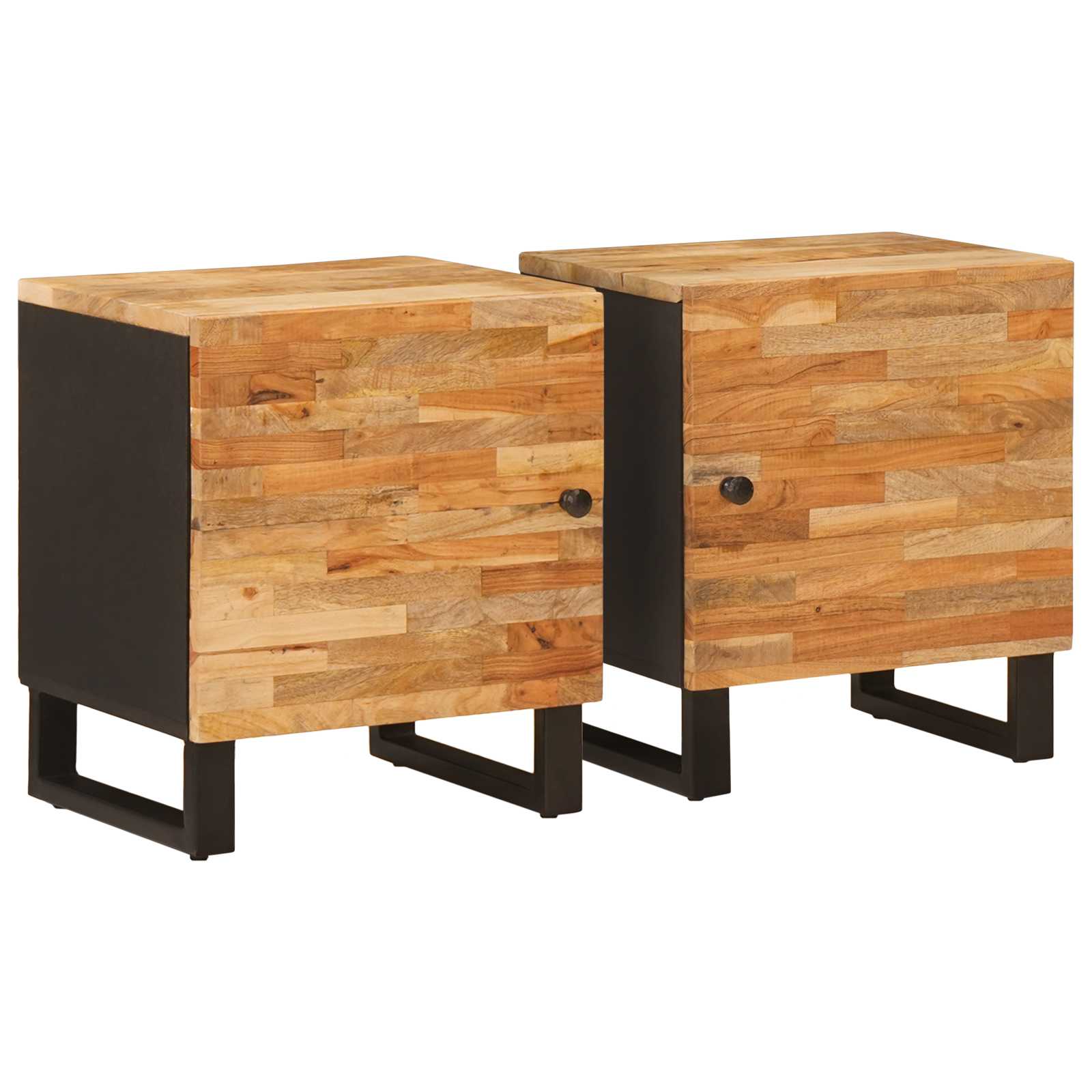 Noćni ormar 2 pcs Smeđa 40 x 33 x 46 cm Čvrsto drvo manga