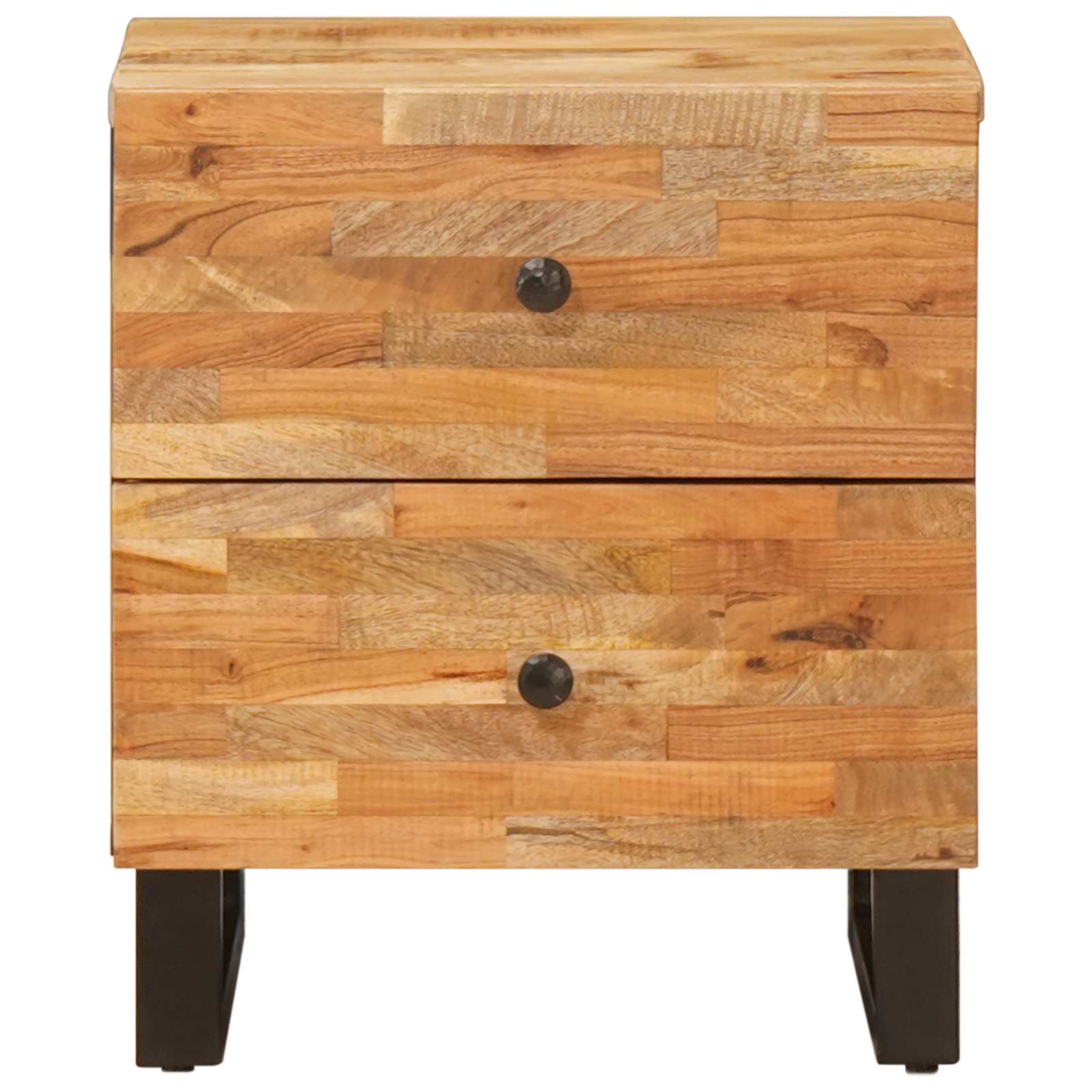 Noćni ormar 2 pcs Smeđa 40 x 33 x 46 cm Čvrsto drvo manga