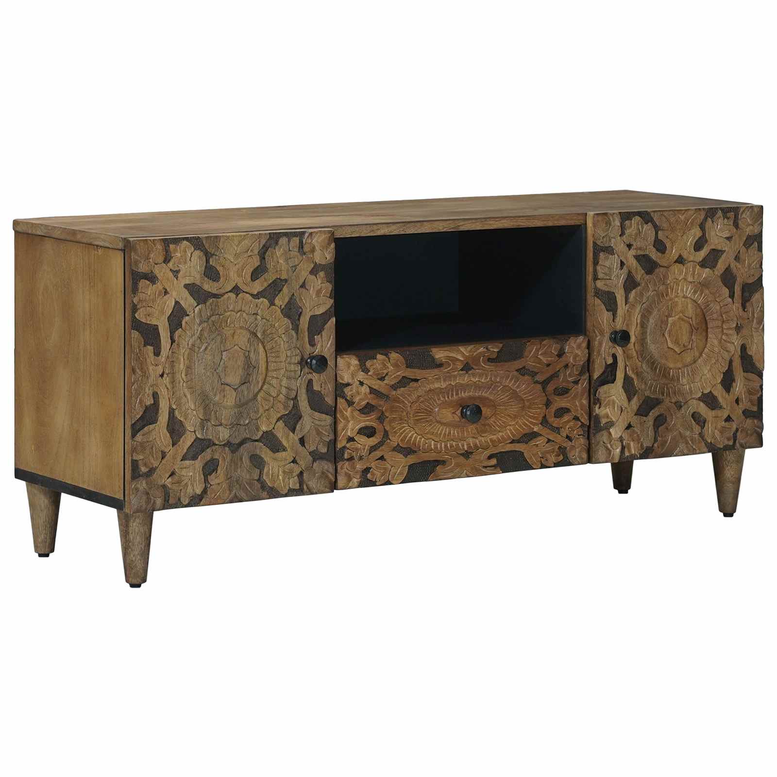 TV ormar s ladicama Smeđa 105 x 33,5 x 46 cm Čvrsto drvo manga