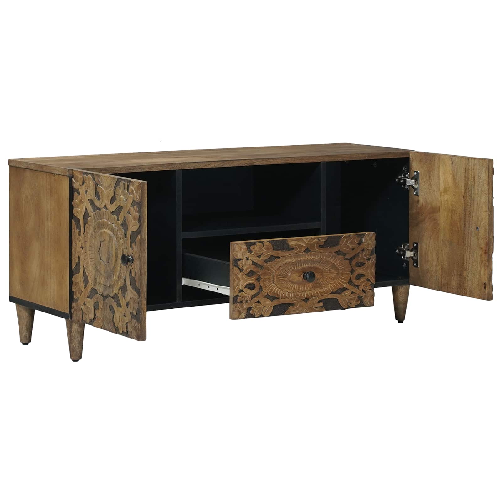 TV ormar s ladicama Smeđa 105 x 33,5 x 46 cm Čvrsto drvo manga