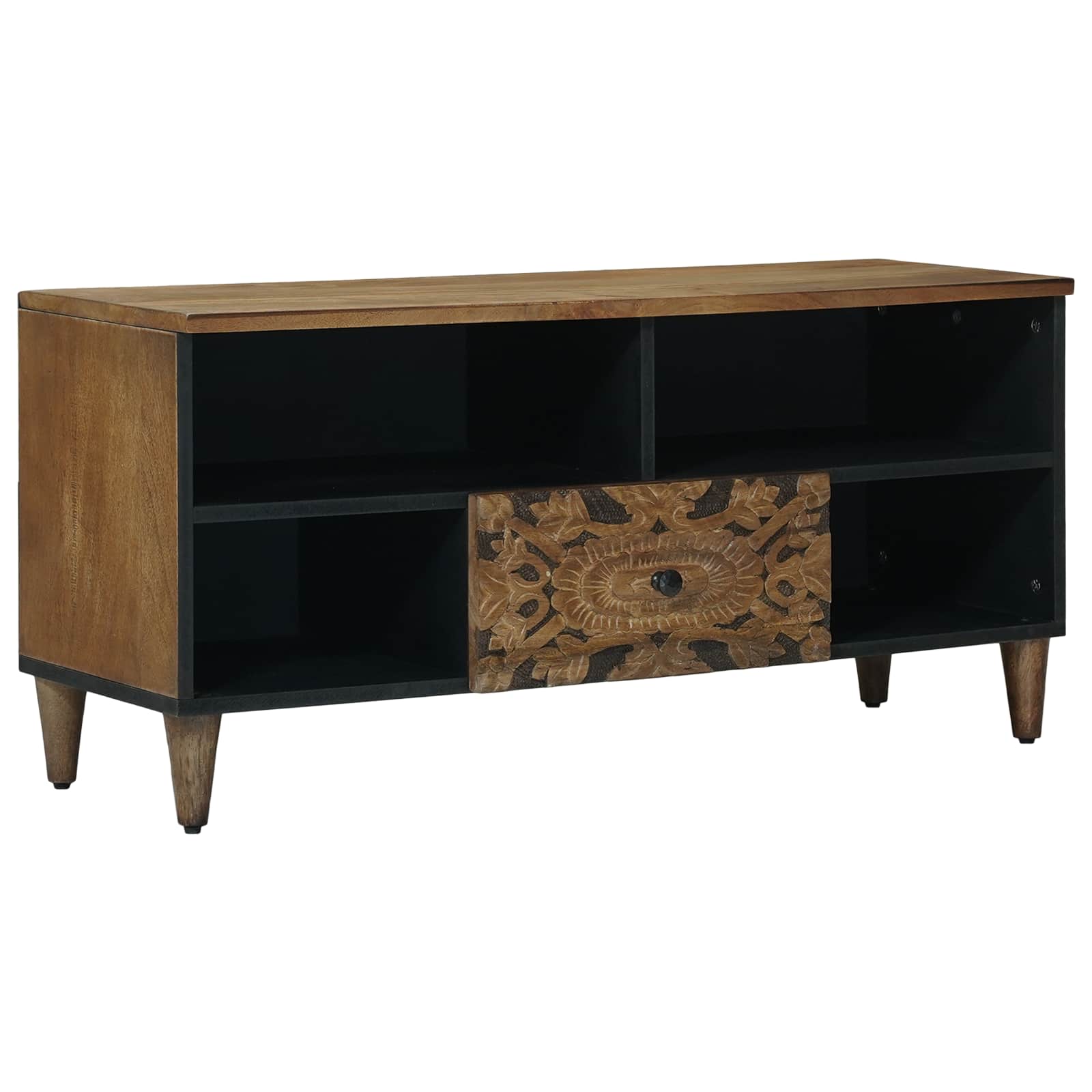 TV ormar s ladicama Smeđa 100 x 33,5 x 46 cm Čvrsto drvo manga