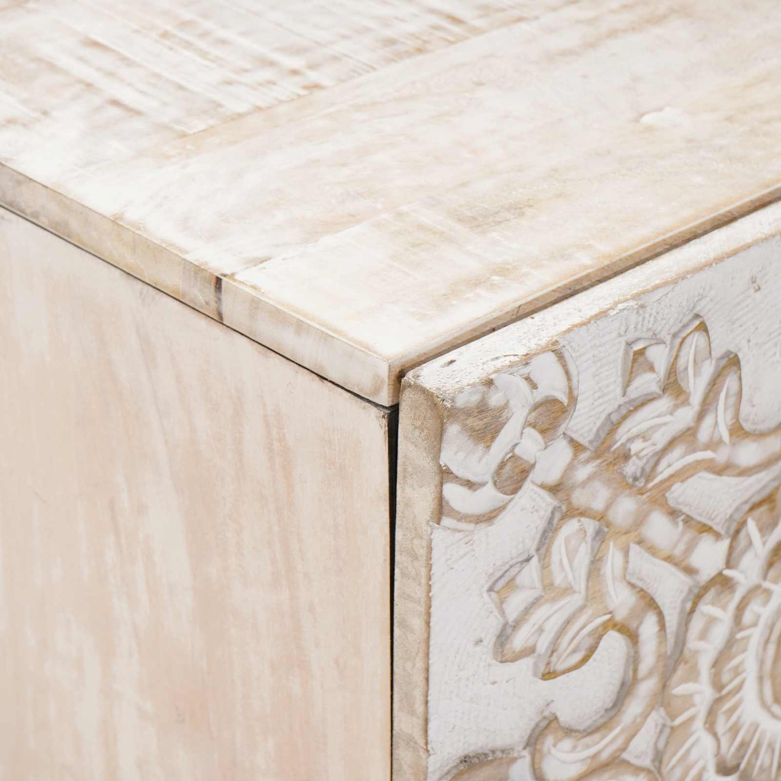 Noćni ormar 2 pcs Bijelo 40 x 33,5 x 46 cm Čvrsto drvo manga