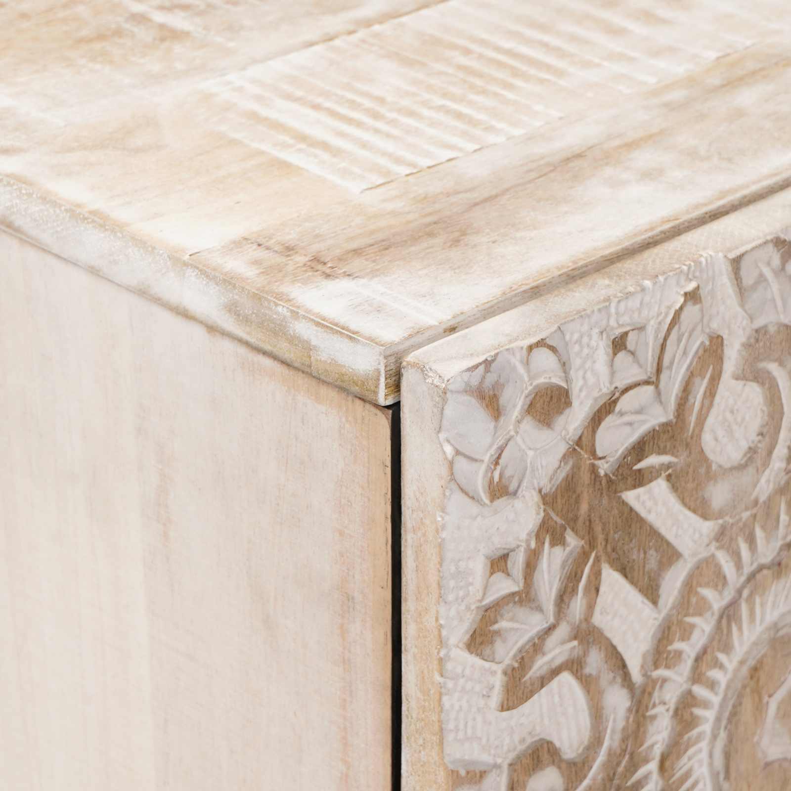 Sideboard za Pohranu Bijelo 60 x 33,5 x 75 cm Čvrsto drvo manga
