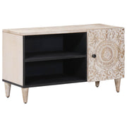 TV ormar s policom Bijelo 80 x 31,5 x 46 cm Čvrsto drvo manga