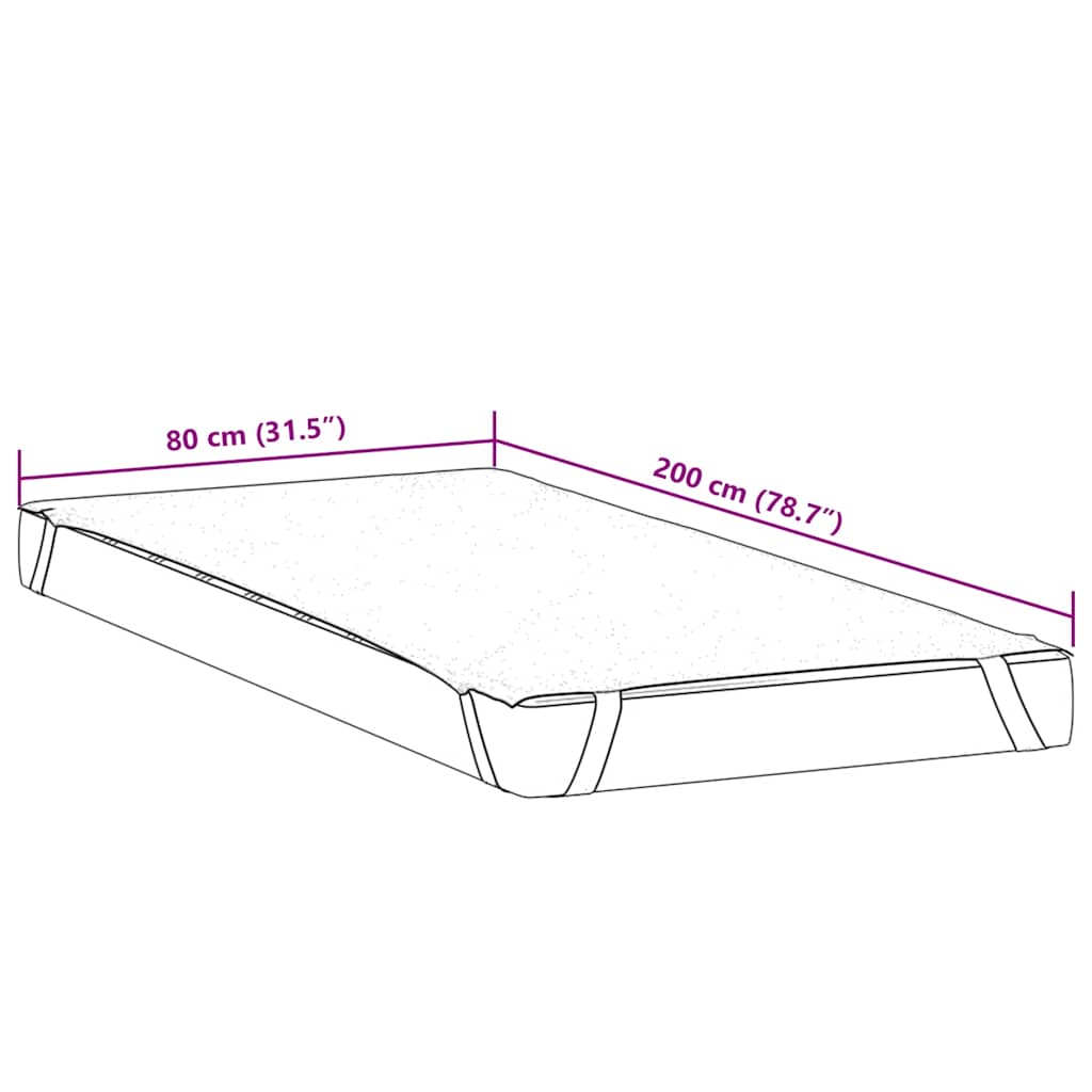 Zaštita za madrac bijela 80x200 cm vodootporna