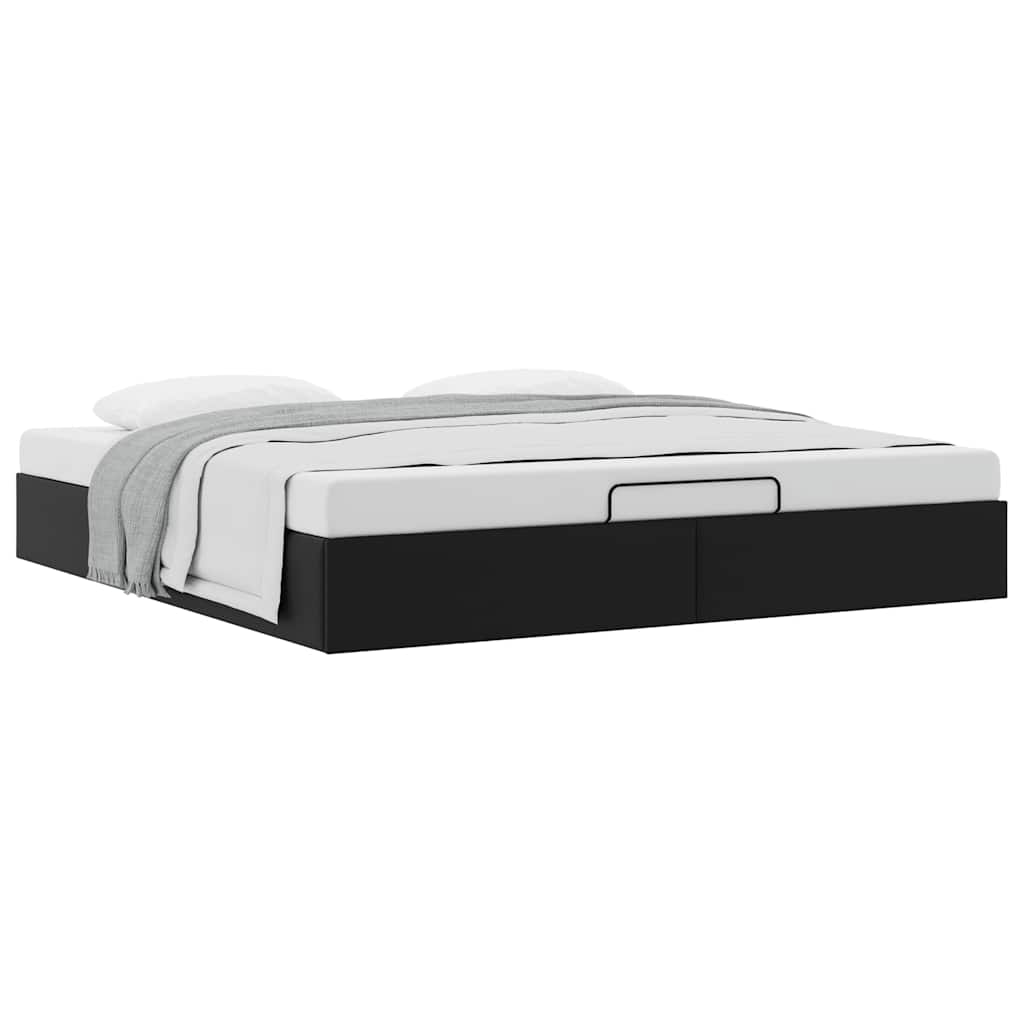 Otomanski okvir kreveta bez madraca crni 160x200cm umjetne kože
