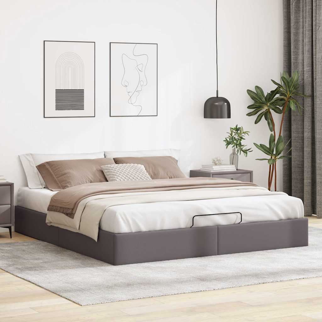Otomanski okvir kreveta bez madraca sivi 180x200cm umjetne kože