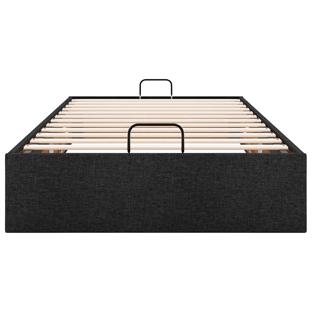 Otomanski okvir kreveta bez madraca crni 80x200 cm od tkanine