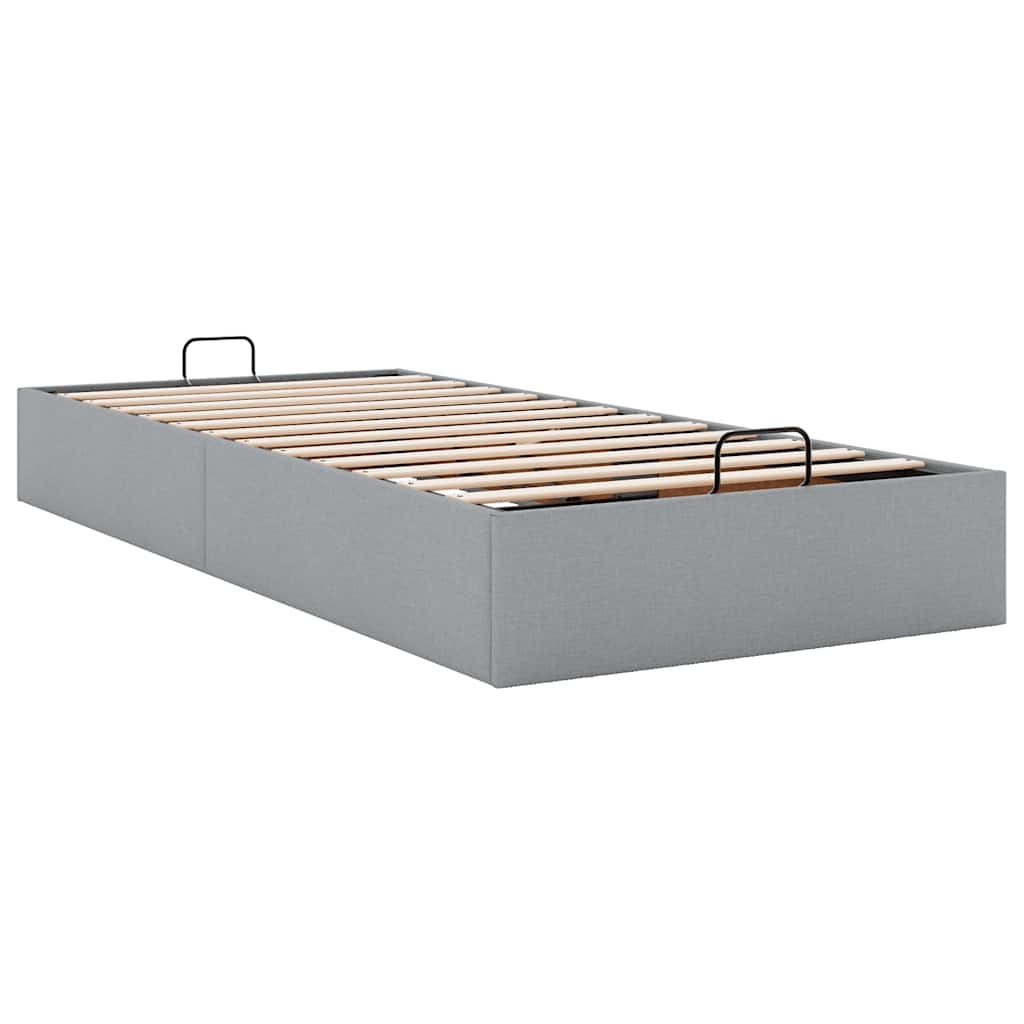 Okvir za krevet bez madraca svjetlosivi 90x190 cm od tkanine