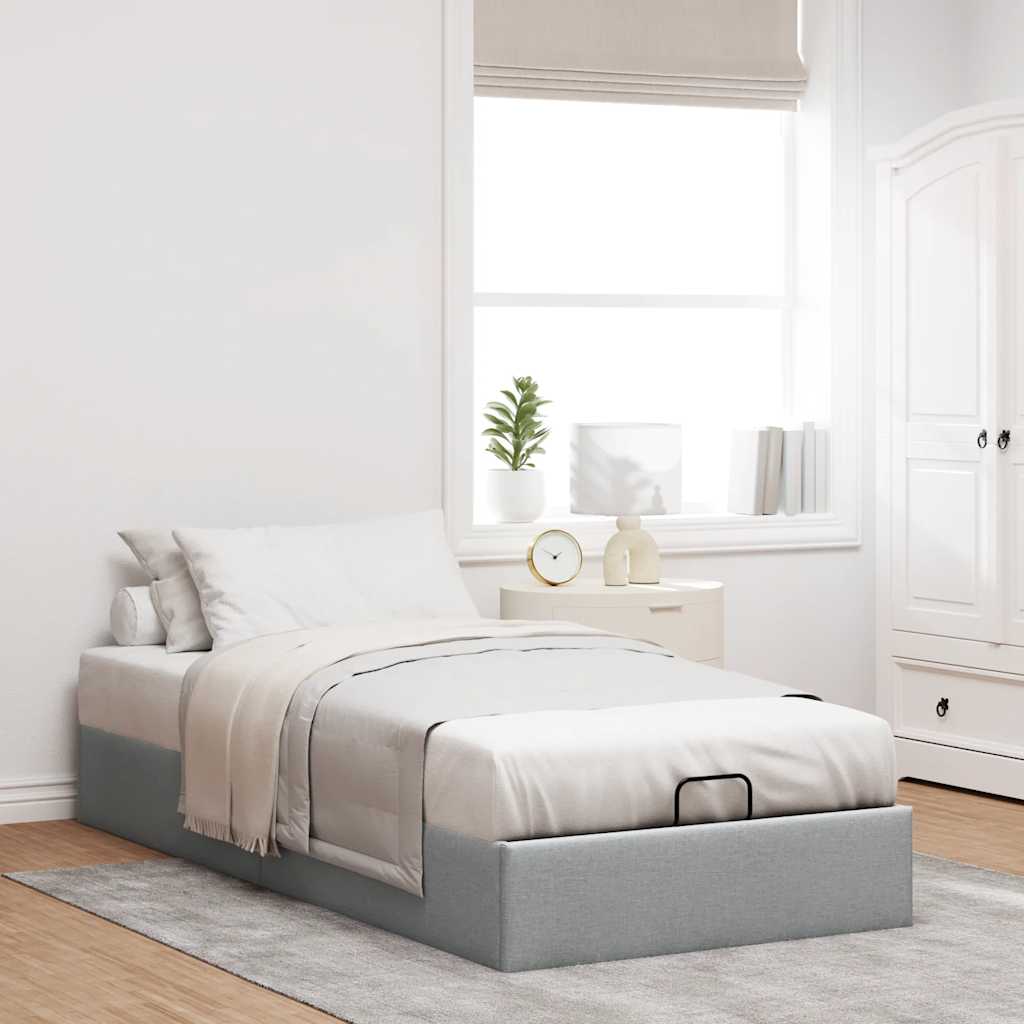 Okvir kreveta bez madraca svjetlosivi 90x200 cm od tkanine