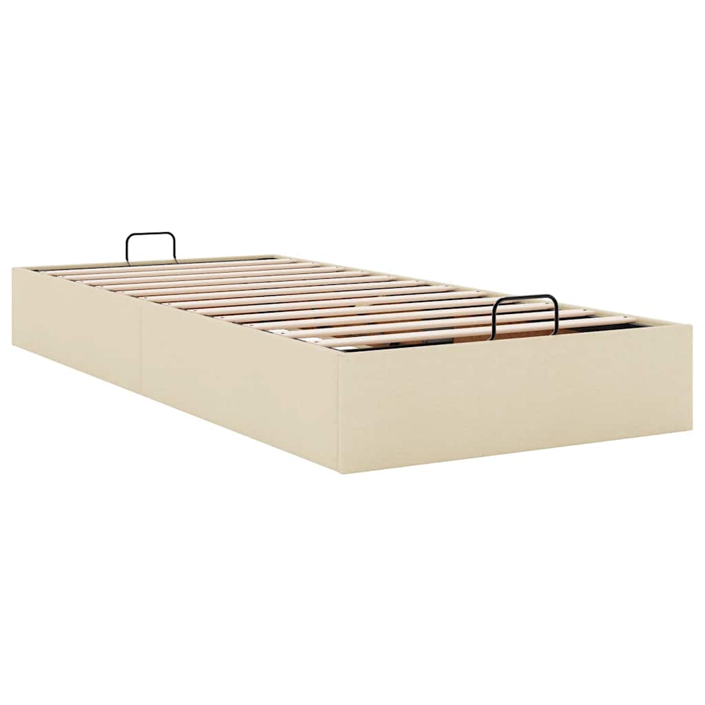 Otomanski okvir kreveta bez madraca krem 100x200 cm od tkanine