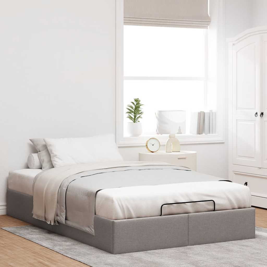Otomanski okvir kreveta bez madraca smeđesivi 120x200cm tkanine