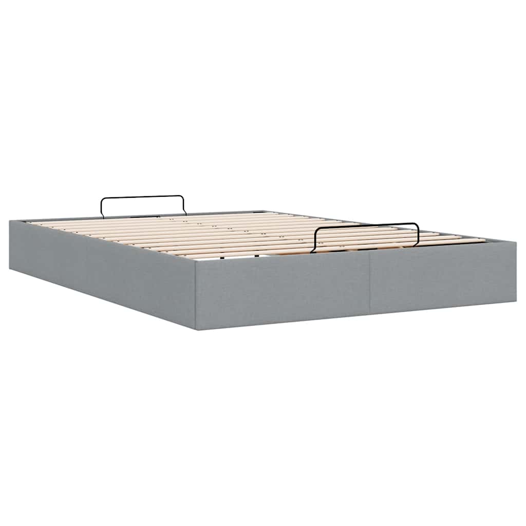 Okvir za krevet bez madraca svjetlosivi 140 x 190 cm od tkanine