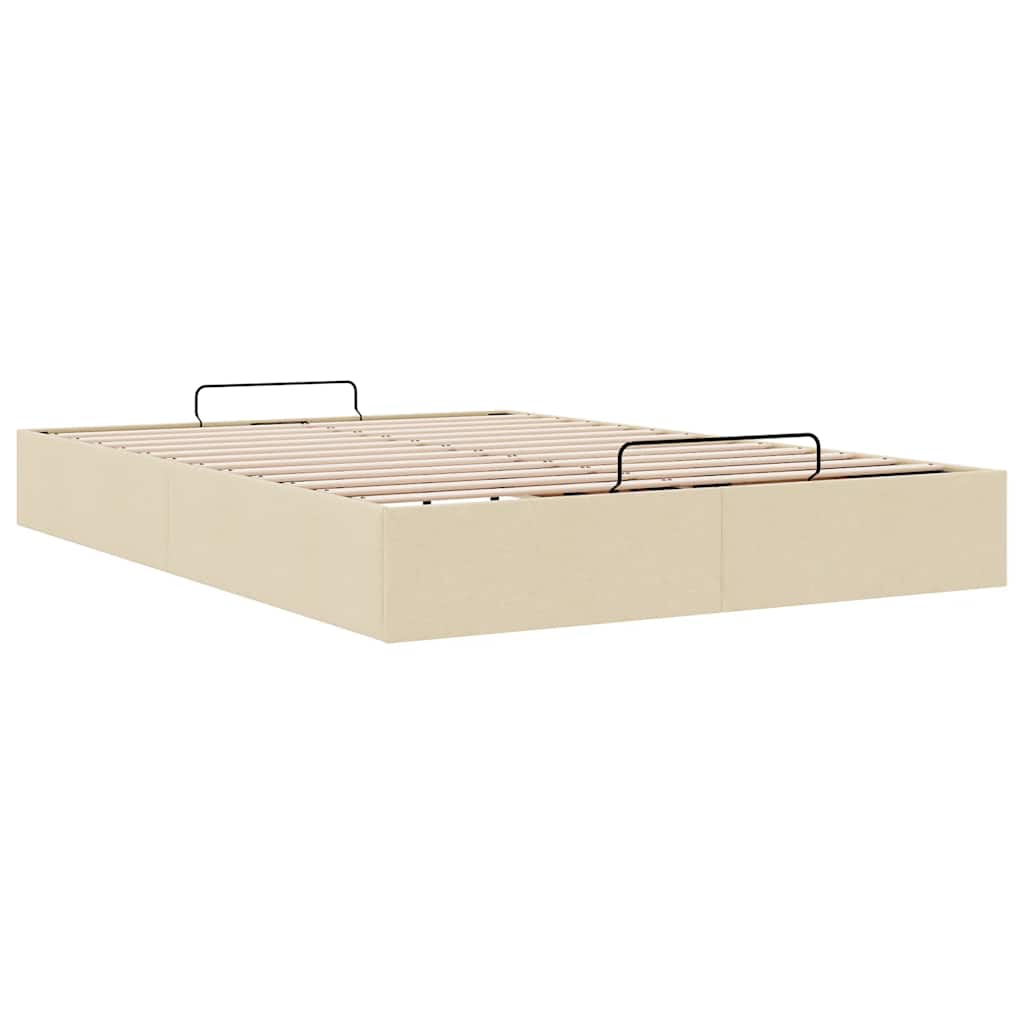 Otomanski okvir kreveta bez madraca krem 140x190 cm od tkanine