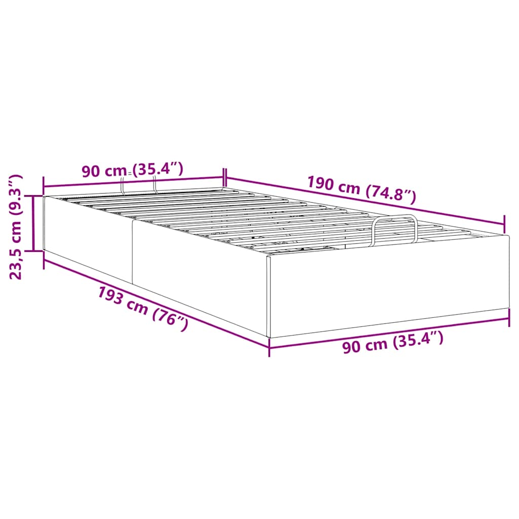 Okvir za krevet bez madraca tamnoplavi 90x190 cm baršunasti