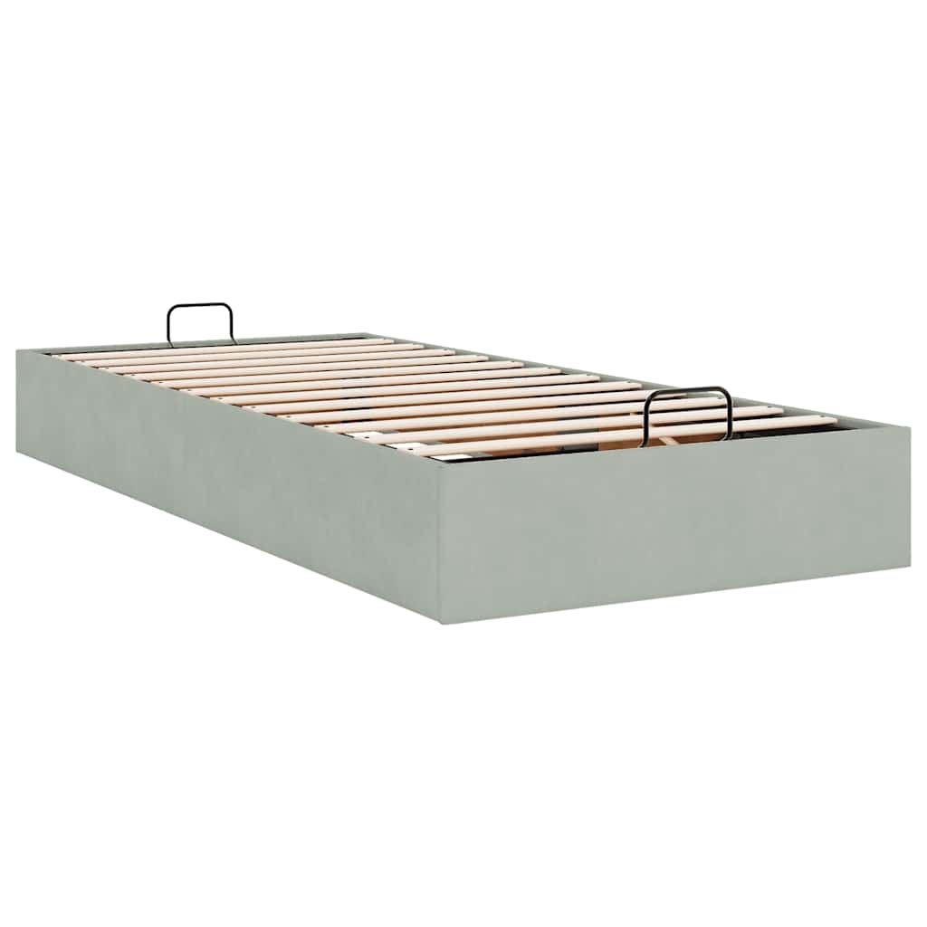 Okvir kreveta bez madraca svjetlosivi 90x200 cm baršunasti