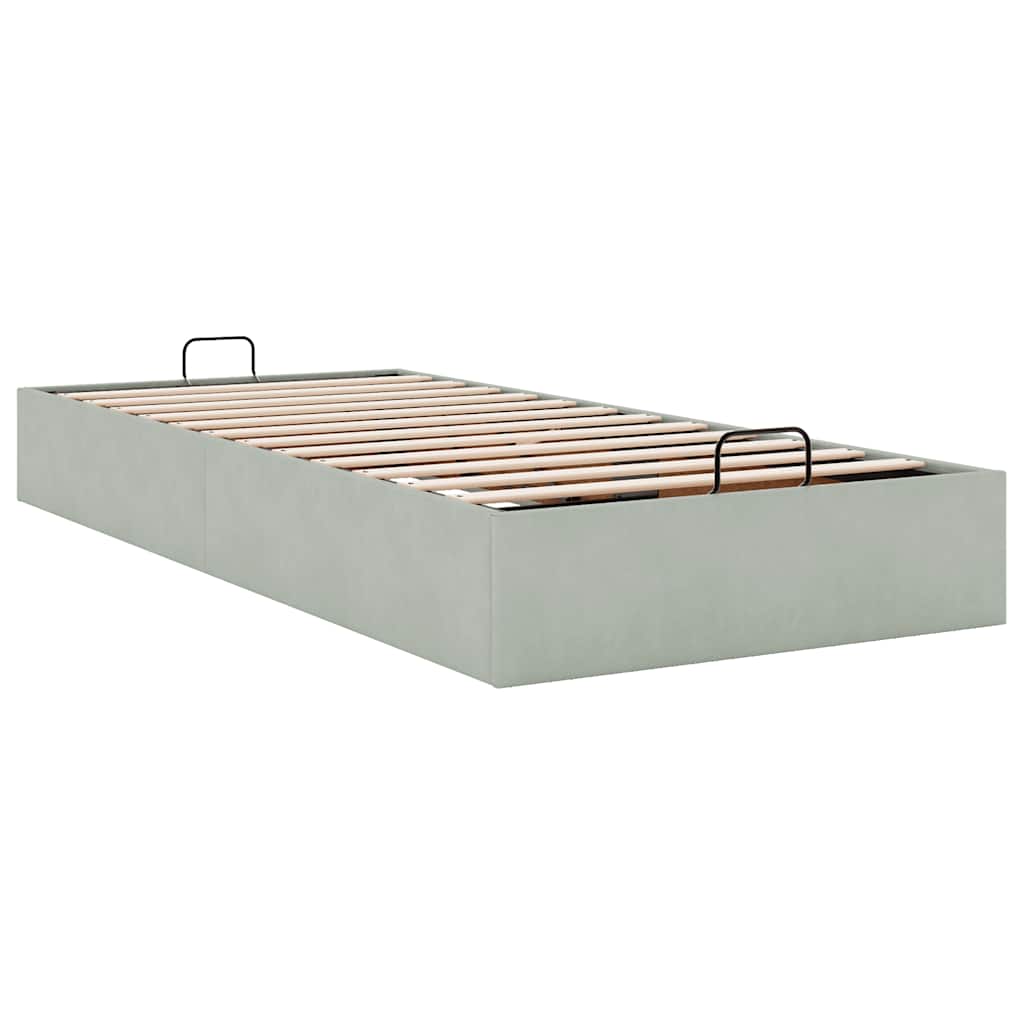 Okvir kreveta bez madraca svjetlosivi 100x200 cm baršunasti