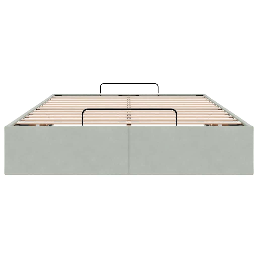 Okvir kreveta bez madraca svjetlosivi 120 x 200 cm baršunasti