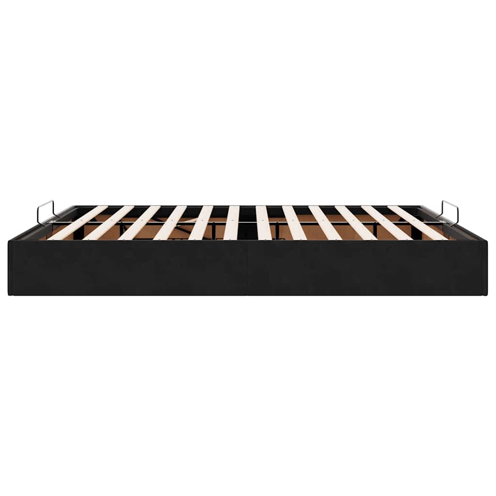 Otomanski okvir kreveta bez madraca crni 180x200cm baršunasti